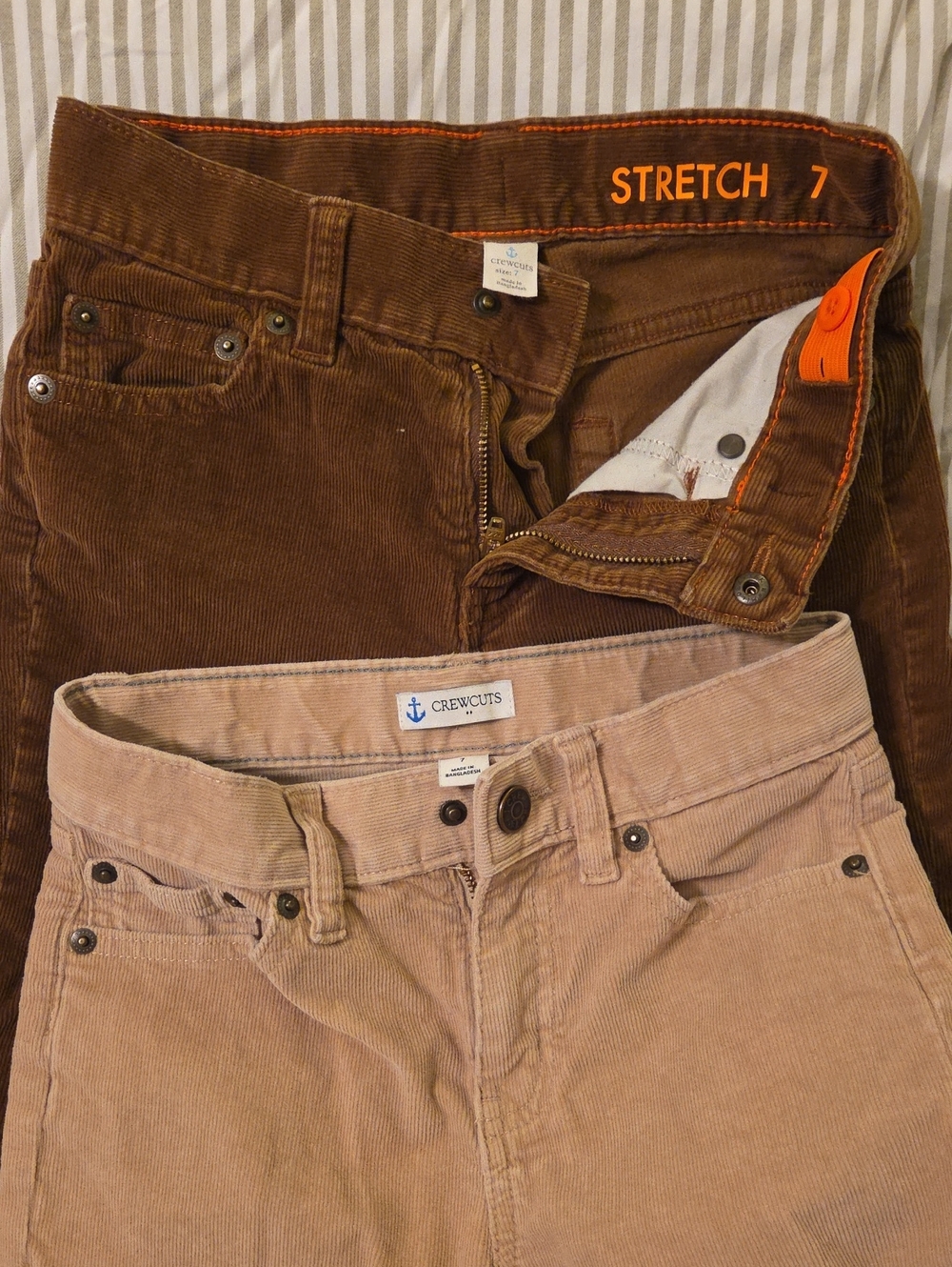 Crewcuts Boy's Corduroy Pants in Brown and Tan